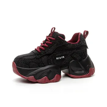 The Mystery Of Glamour Cushioned Slip Resistant Low Top Chunky Sneakers Women's