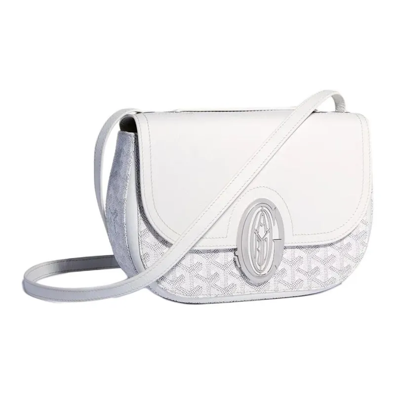 GOYARD 233 Canvas With Leather Shoulder Bag Crossbody Bag Women's White-1