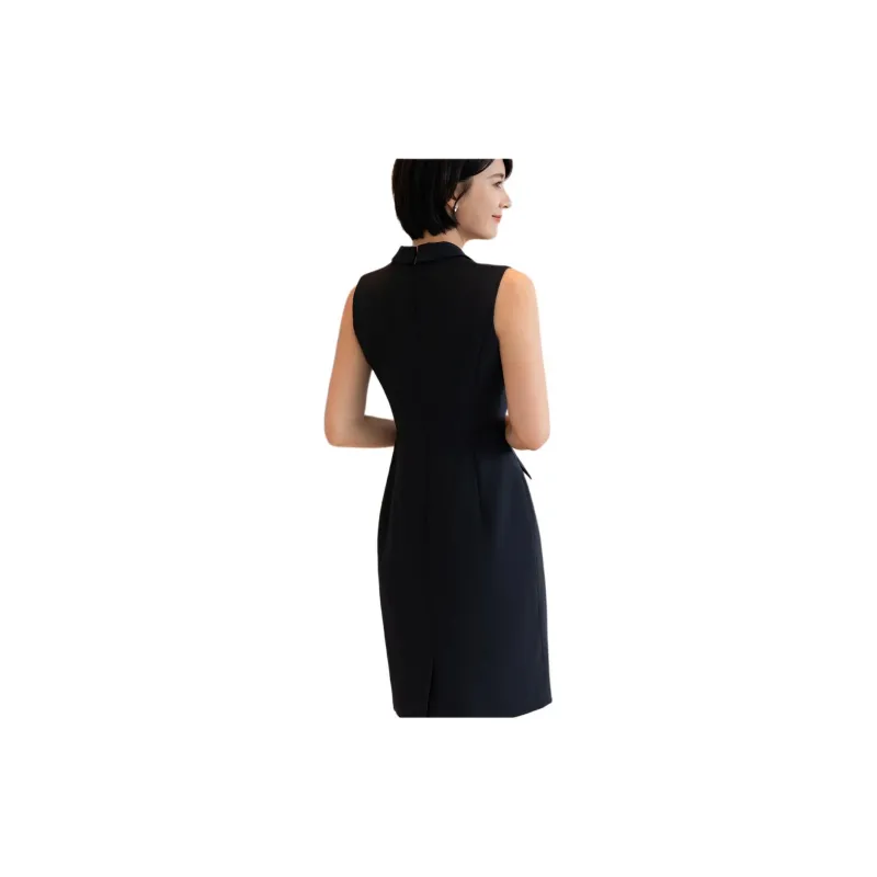 ONE SHALLOW Sleeveless Dress Women's Navy Blue-0