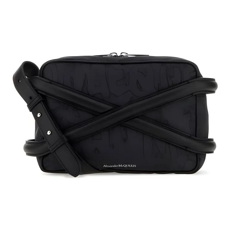 Alexander McQueen Calfskin Shoulder Bag Crossbody Bag Men's Black-0