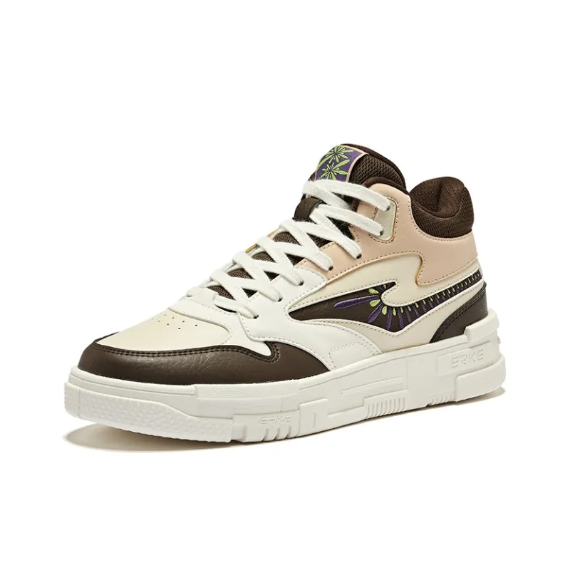 Erke Be Brave 2.0 High-Top Skateboard Shoes Men's Warm Flaxen Deep Sandalwood Color-2