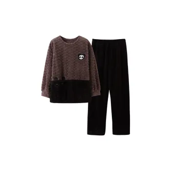 XIAFENYAN Pajama Set Unisex Black Brown