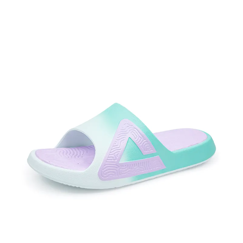 PEAK Tai Ji1.0 EVA Rubber Sole Quiet Slide Slippers Unisex Purple Green-2