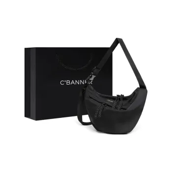 C°BANNER Fabric Crossbody Underarm Ox Horn Sling Bag Women's Black