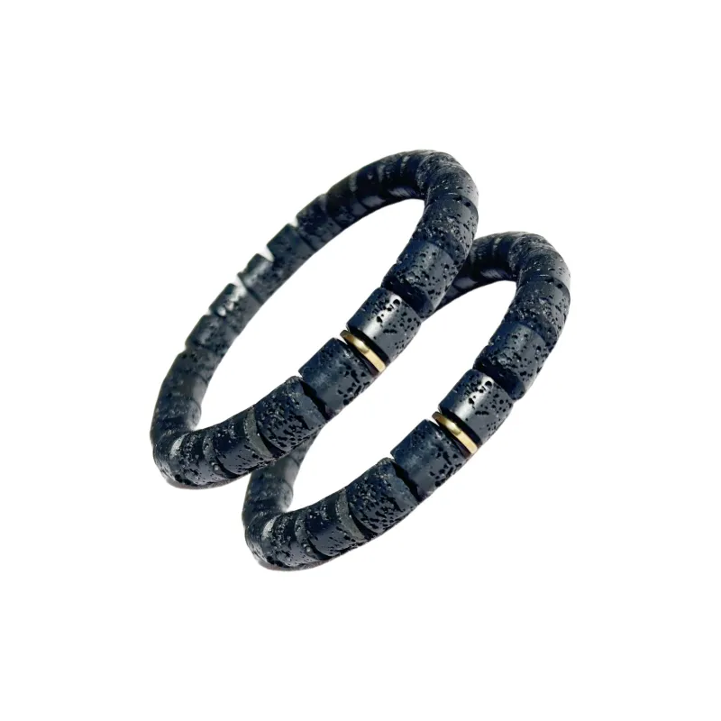ZANJICHUANQI Volcanic Rock Bracelets Unisex-5