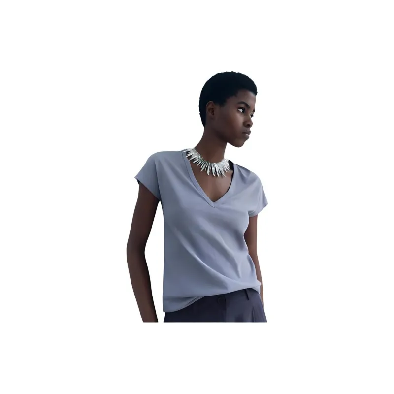 ZARA Regular T-Shirt Women's Light Blue-3
