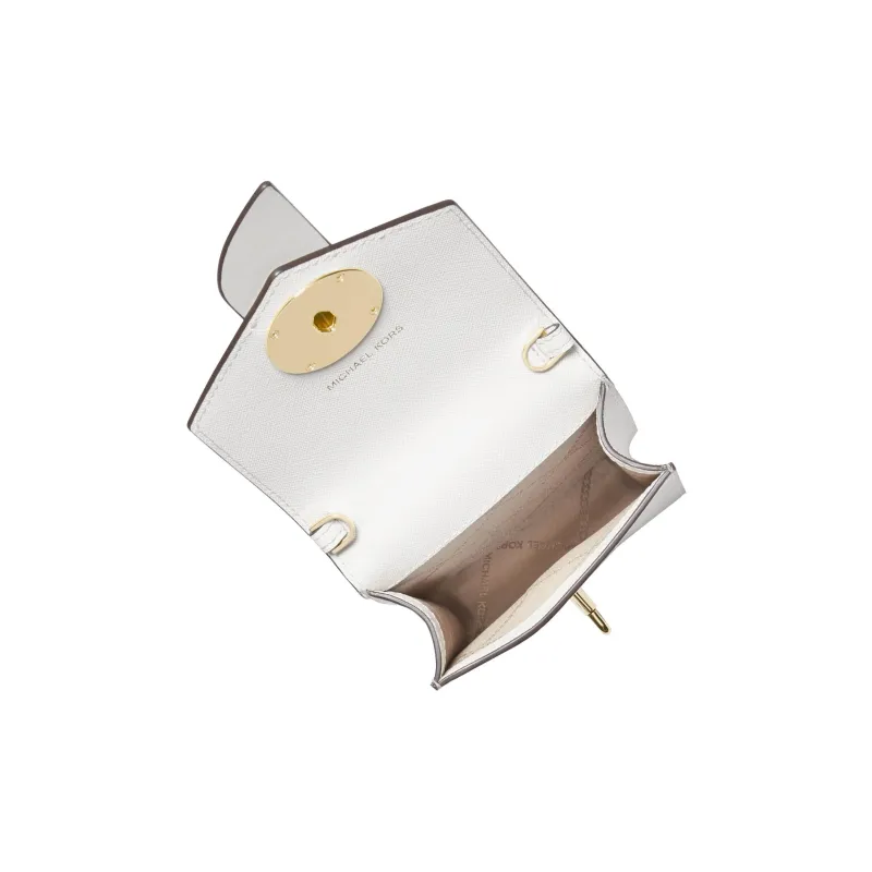 MICHAEL KORS Charm Cow Leather Cell Phone Pouch Small Size Women's White-3