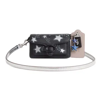 COACH Tabby Glove Tanning Shoulder Bag Mini Women's Matte Black With Black Accents