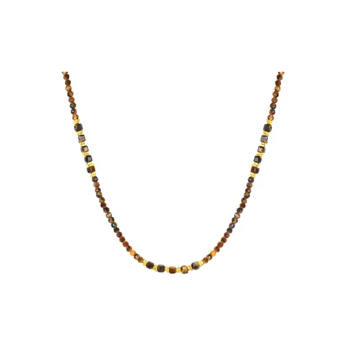 DESIGN CIRCLES Tiger's Eye Stone Necklaces Women's