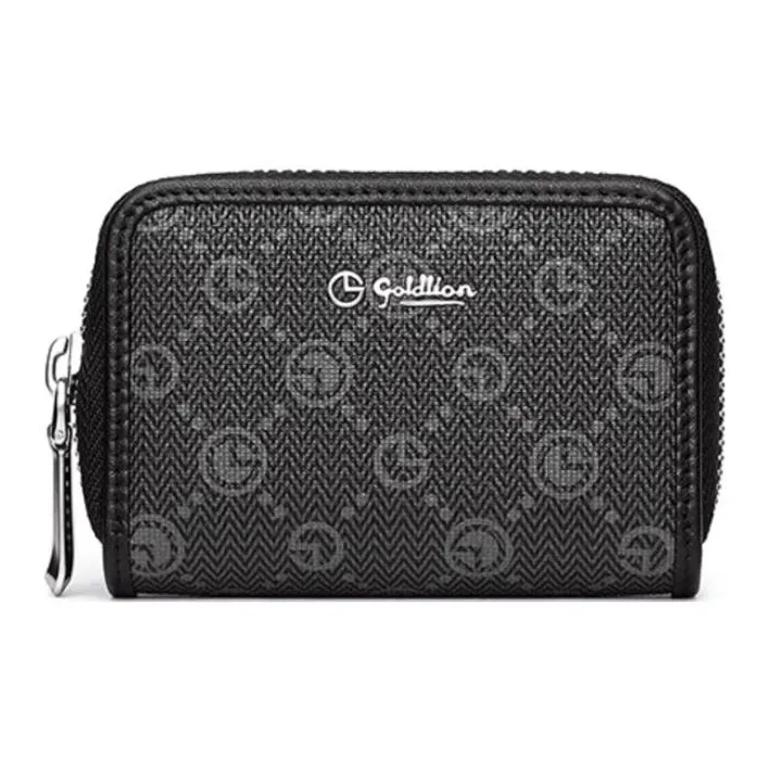 GOLDLION PVC Card Holder Card Holder Men's Black-0