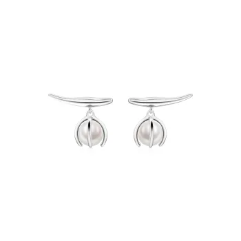 DOWER&HALL Shell Pearl Earrings Women's Silver