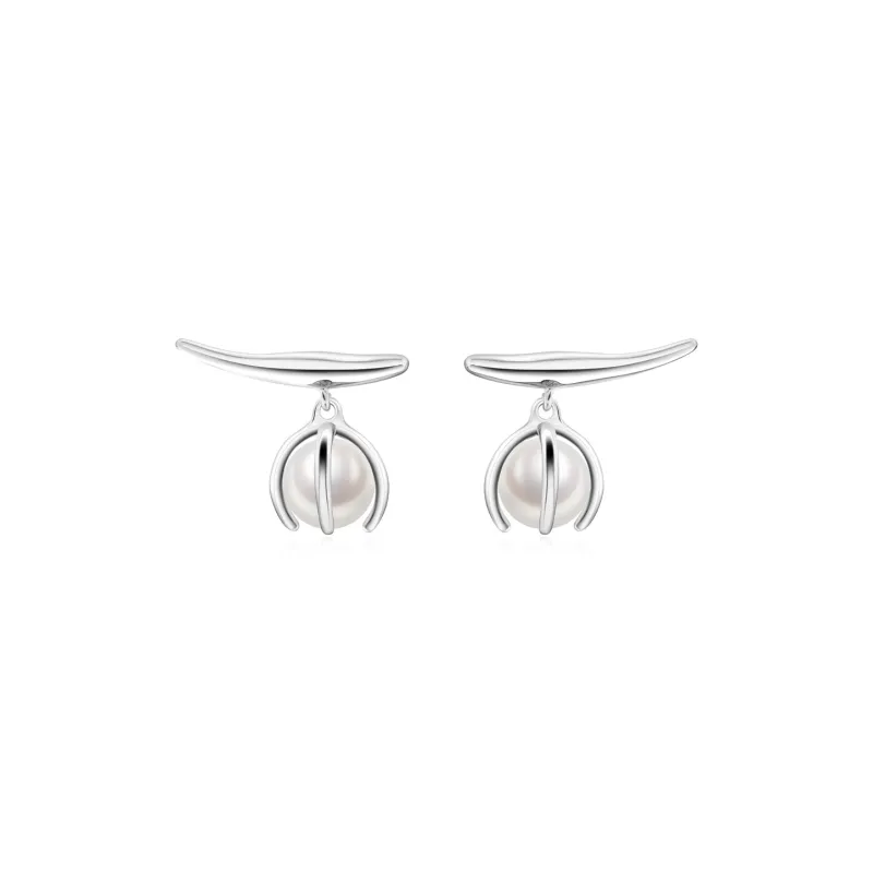DOWER&HALL Shell Pearl Earrings Women's Silver-0
