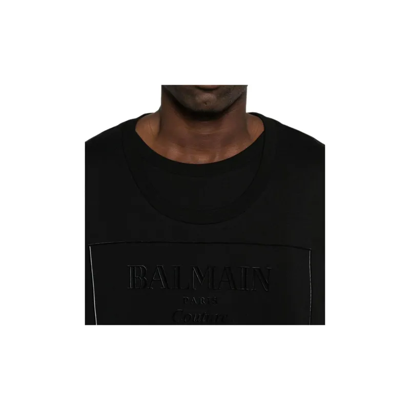 BALMAIN Flocked logo T shirt-3