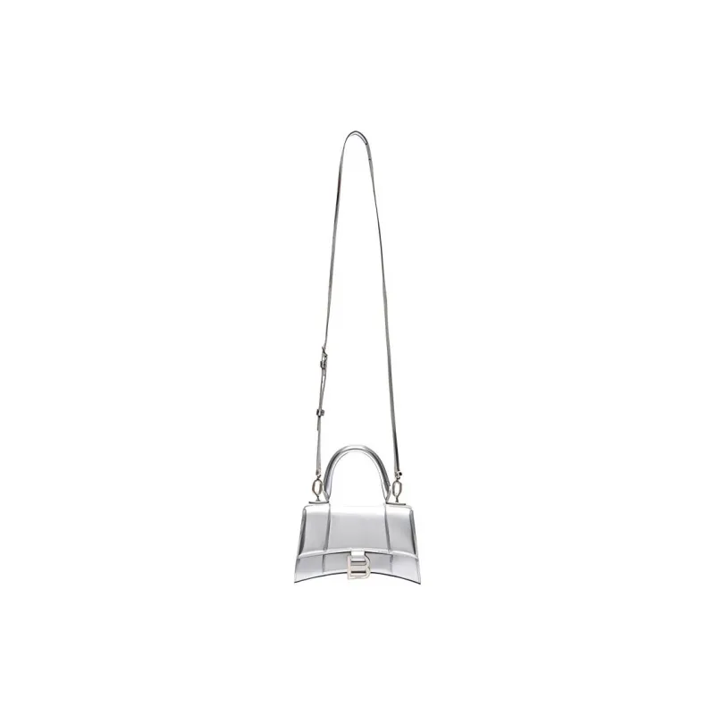 Balenciaga Hourglass Calfskin Handbag Women's Silver-1