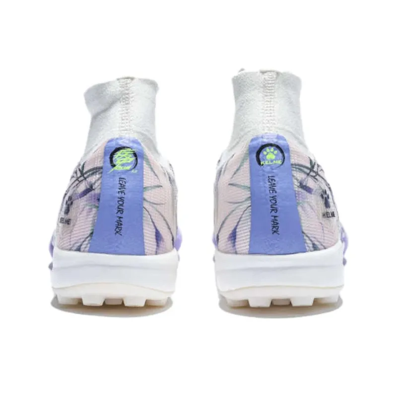 KELME TF Rubber Broken Studs Anti Slip Wear Resistant Soccer Shoes Men's White Purple-3