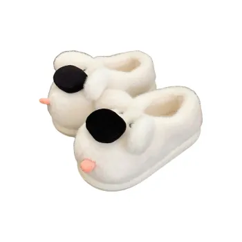 SHIGUDE Cotton Slippers Unisex White
