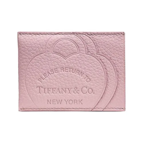 TIFFANY & CO. Return To Tiffany Collection Taurillon Leather Card Holder Women's Crystal Pink