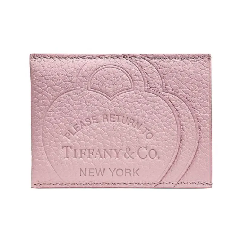 TIFFANY & CO. Return To Tiffany Collection Taurillon Leather Card Holder Women's Crystal Pink-0