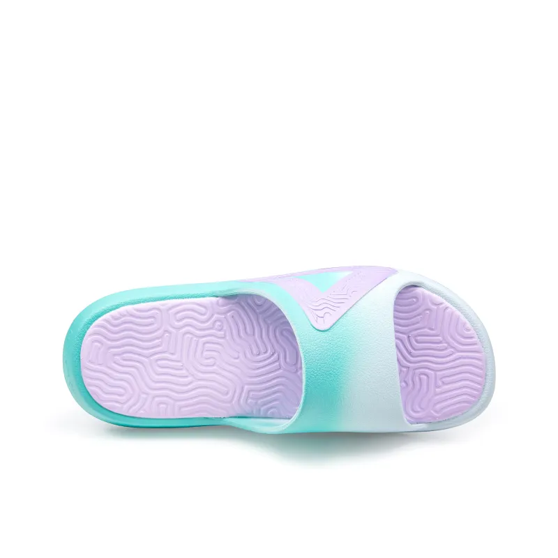 PEAK Tai Ji1.0 EVA Rubber Sole Quiet Slide Slippers Unisex Purple Green-4