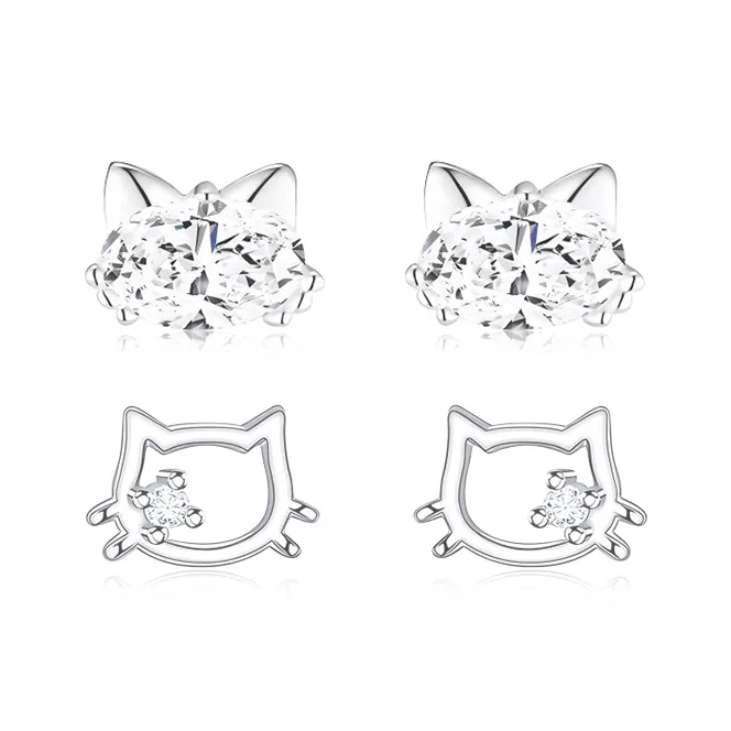 JOLLY NOTE Sterling Silver Stud Earrings Women's-7