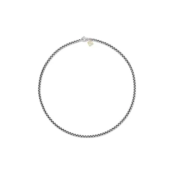 David Yurman 14kt Yellow Gold And Sterling Silver Box Chain Necklace 3.6mm