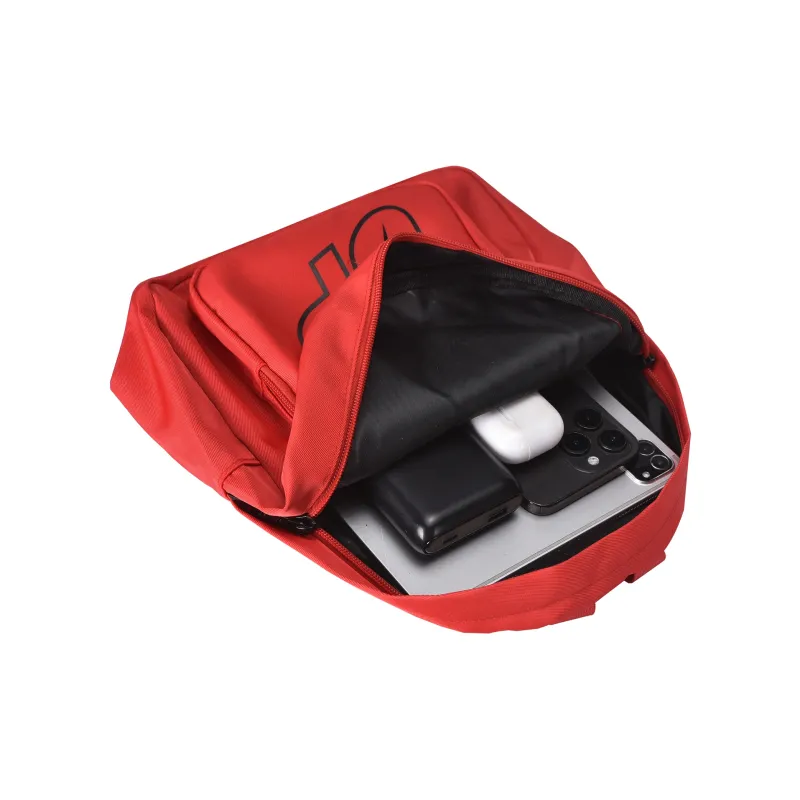 TURN UP Polyester Students Backpack Unisex Red-2