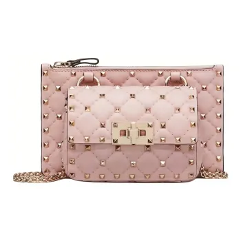 Valentino Sheepskin Shoulder Bag, Crossbody Bag Women's Rose Water