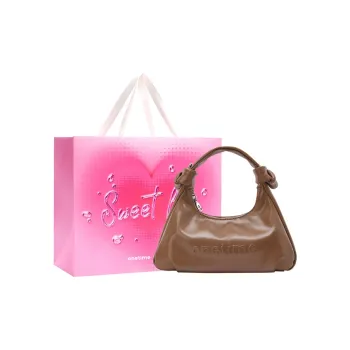 ONE TIME PU Handle Knot Soft And Tender Ravioli Raw Chocolate Crossbody One Shoulder Handbag Regular Women's Multicolor
