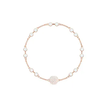 Swarovski Faux Crystal Bracelets Women's White & Rose Gold Plated