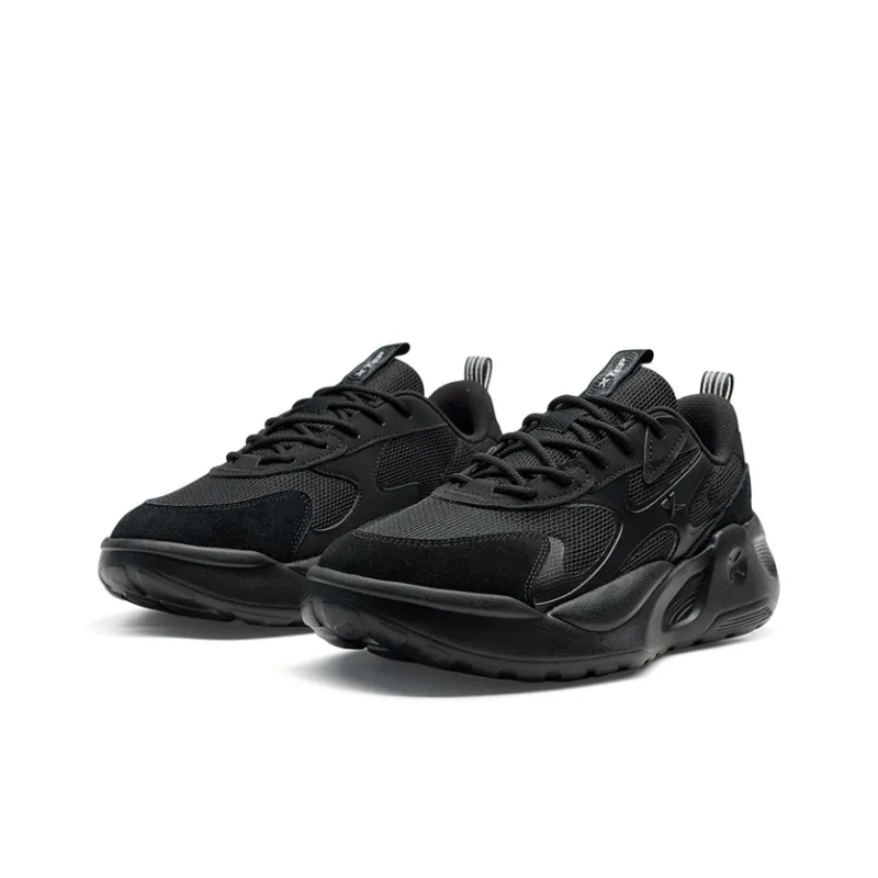 XTEP Star Meteorite Lite Anti Slip Wear Resistant Low Top Chunky Sneakers Men's Black-3