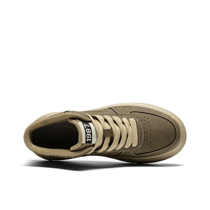 OFFER-AITR Slip-Resistant Breathable Height Increasing Mid-Top Skateboard Shoes Men's-8