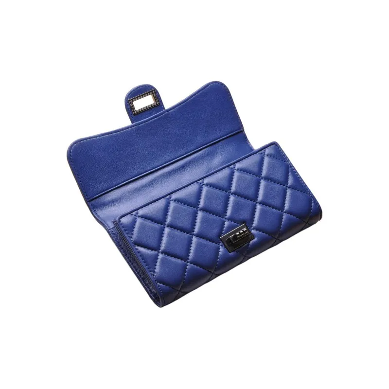 DIFENISE Top Grain Sheepskin Money Clip Handheld Cell Phone Card Holder Wallet Regular Women's Multicolor-3