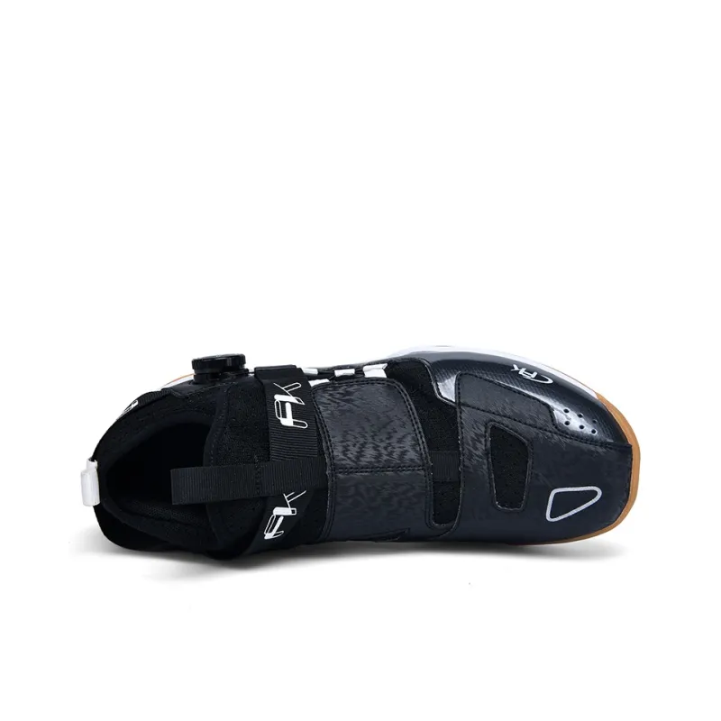 Lin Feng Slip Resistant, Abrasion Resistant, Coverage, And Cushioning Mid Top Badminton Shoes Unisex Black-5