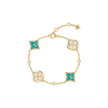 LOUIS VUITTON Color Blossom Bb Multi-Pattern Bracelet Yellow Gold Amazonite And Diamonds