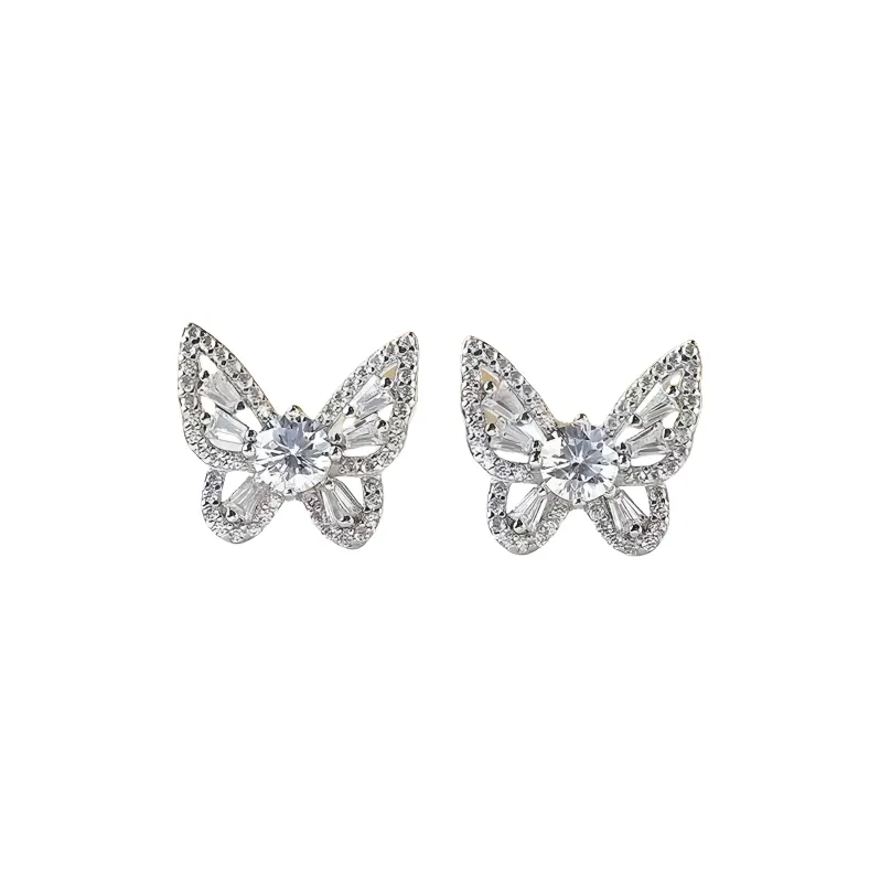 Stone On The Line 925 Sterling Silver Stud Earrings Women's-0