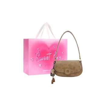 ONE TIME PU Donut Pack Shoulder Bag Saddle Bag Women's Coffee Brown