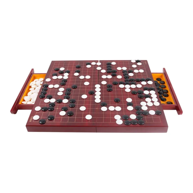 Miao Ji Go Five In A Row Set With Imitation Jade Chess Pieces And Wooden Drawer Style Board Games-0