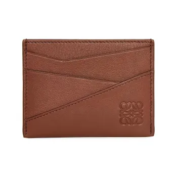 LOEWE Puzzle Cow Leather Card Holder Men's Dark Brown