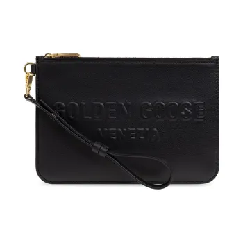 Golden Goose Logo Embossed Zipped Clutch Bag