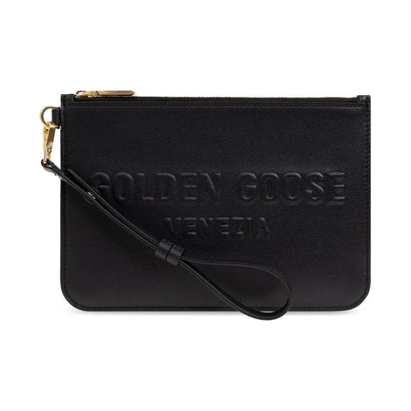 Golden Goose Logo Embossed Zipped Clutch Bag-0