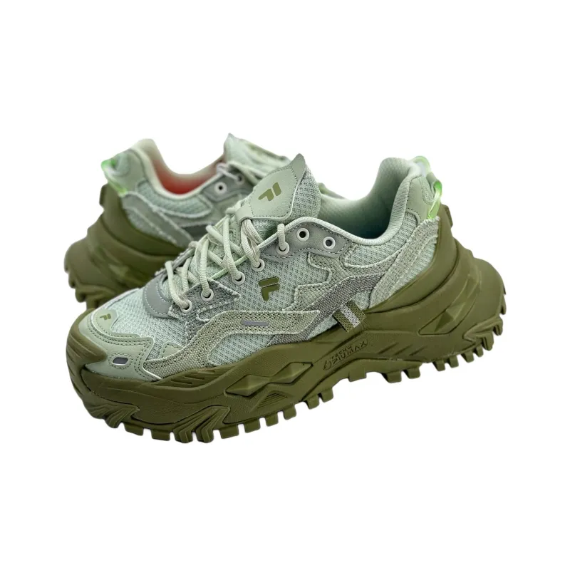 FILA FUSION Bianco Chunky Sneakers Women's Low Top Mist Gray Green-2