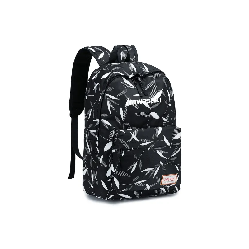 Kawasaki Fabric Backpack Regular Unisex Leaf Black-2