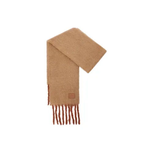 LOEWE Wool Knit Scarves Women's Brown