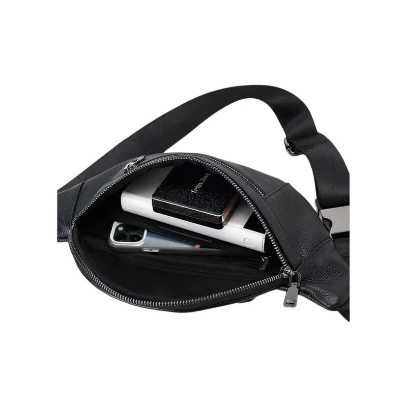 DOSRFINI Cow Leather Sling Bag Regular Men's Black-2