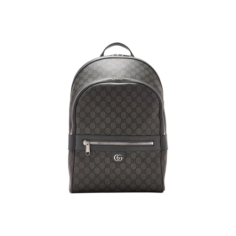 GUCCI Ophidia Coated Canvas Backpack Medium Size Men's Gray-0