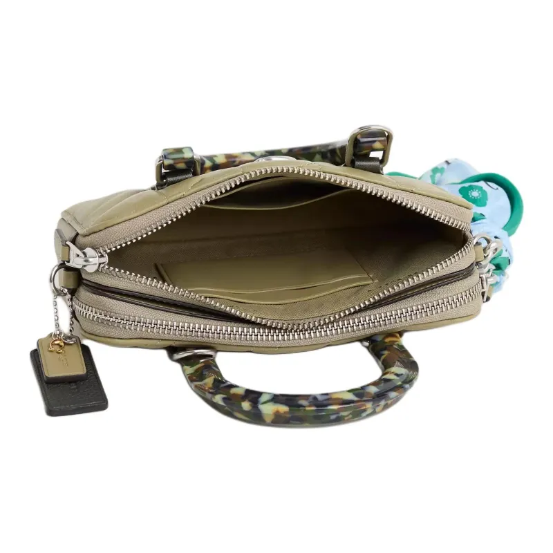 COACH Kira Nappa Leather Pillow Bag Shoulder Bag Crossbody Bag Handbag Small Size Women's Silver Stacked Moss-2