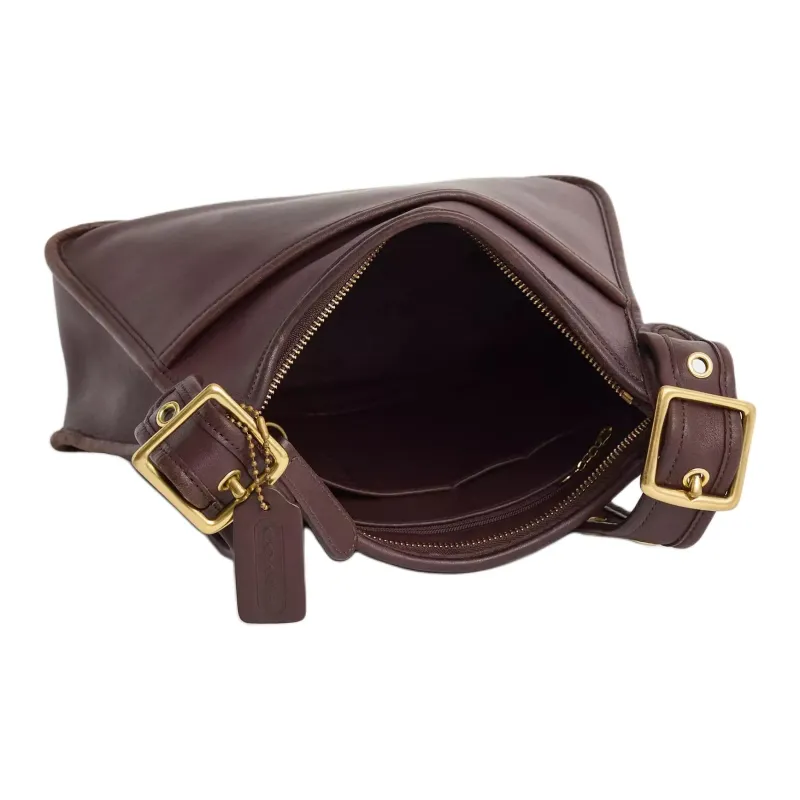 COACH Legacy Gloves Made Of Tanned Leather Crossbody Bag Shoulder Bag Large Size Women's Mahogany Brown-2