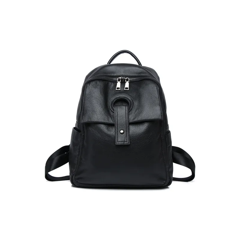 H YXIANG Cow Leather Backpack Regular Women's Multicolor-0