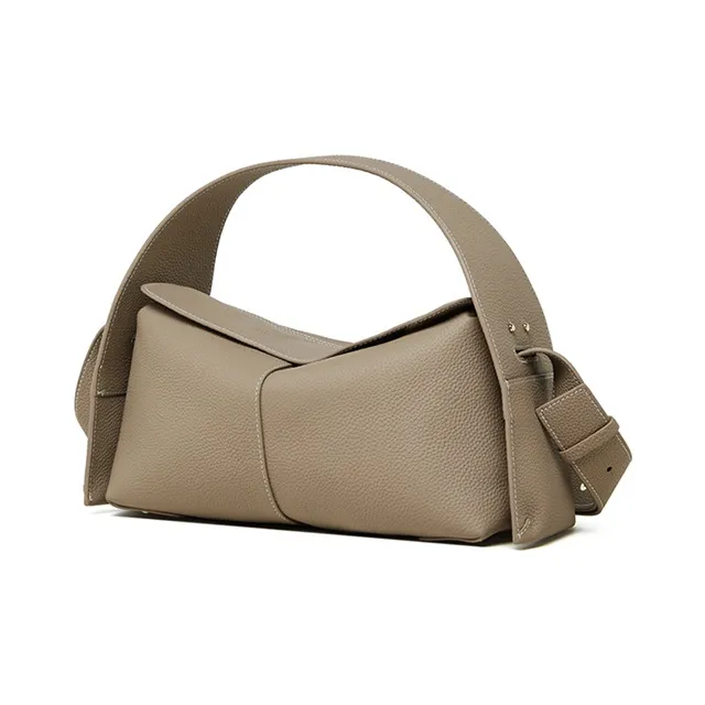 Carnival Keep Top Grain Cow Leather Shoulder Bags Handbags Regular Women's Apricot/Black-1