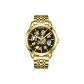 Gold Case Black Dial Steel Band